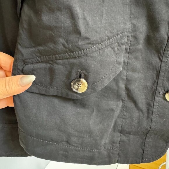 Theory Cropped Linen Jacket Black - Picture 6 of 11